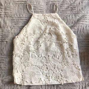 White Lace Crochet Zara Top